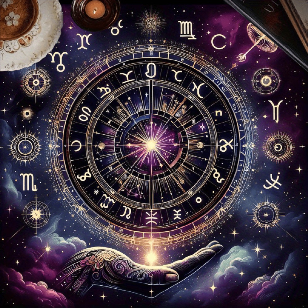 Zodiac Party Games - 1-teilige Tarot-Karten-Wahrsagerei-Tischdecke, Tarot-Kartentischdecke für kosmische Astrologie,