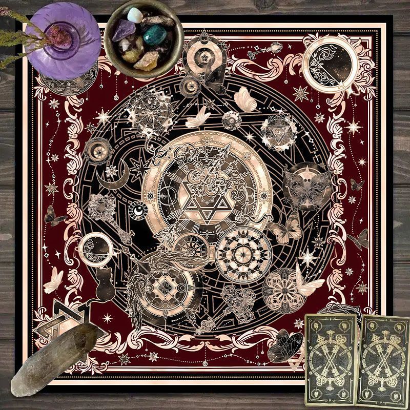 Zodiac Party Games - Zodiac-Muster Tarot-Tuch - Sonnen-Altartuch für Tarot-Verkennungen,