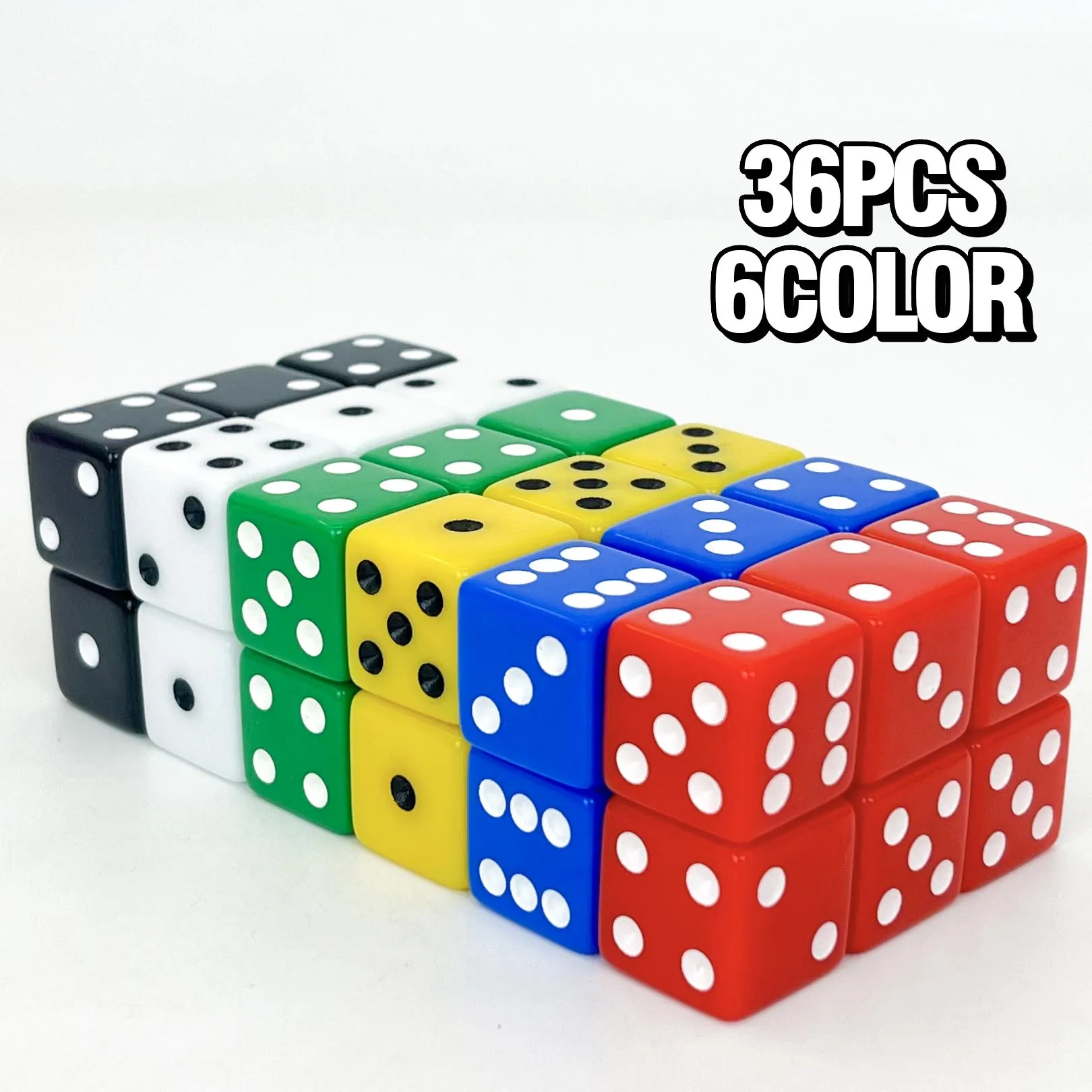 Party Games Classic - 19mm Casino-Themen-Party-Würfelsets aus Acryl, große D6-undurchsichtige