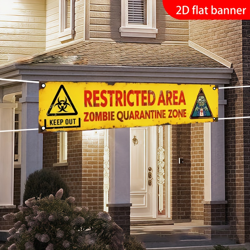 Zombie Party Games - Ein 2D-Flachbanner für Halloween-Dekoration, „Verbotener Bereich