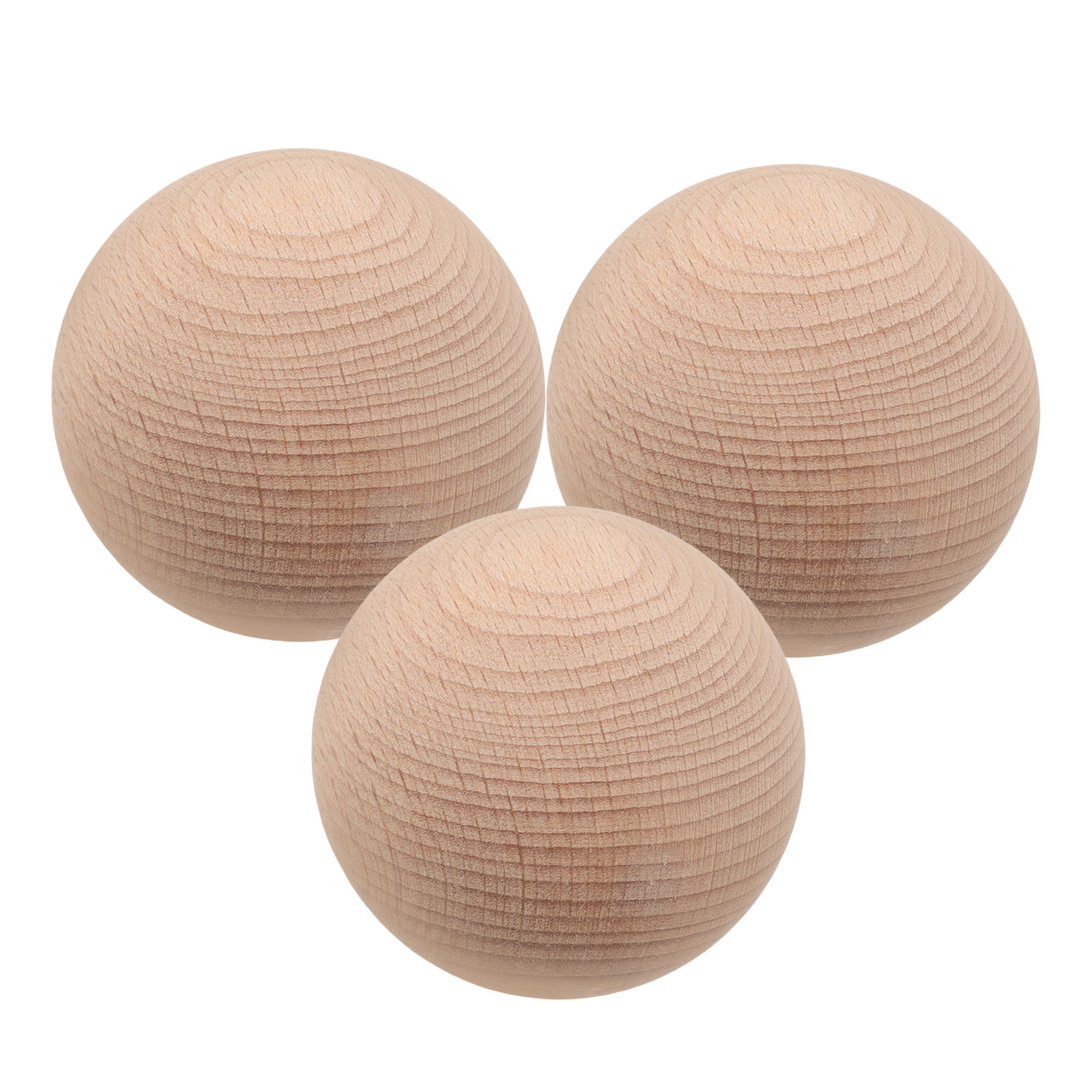 Bocce Ball Lawn - 3-teiliges handgefertigtes Buchenholz-Kroket-Golfball-Set für Outdoor-Rasenspiele, Übungs-Boccia-Rollball
