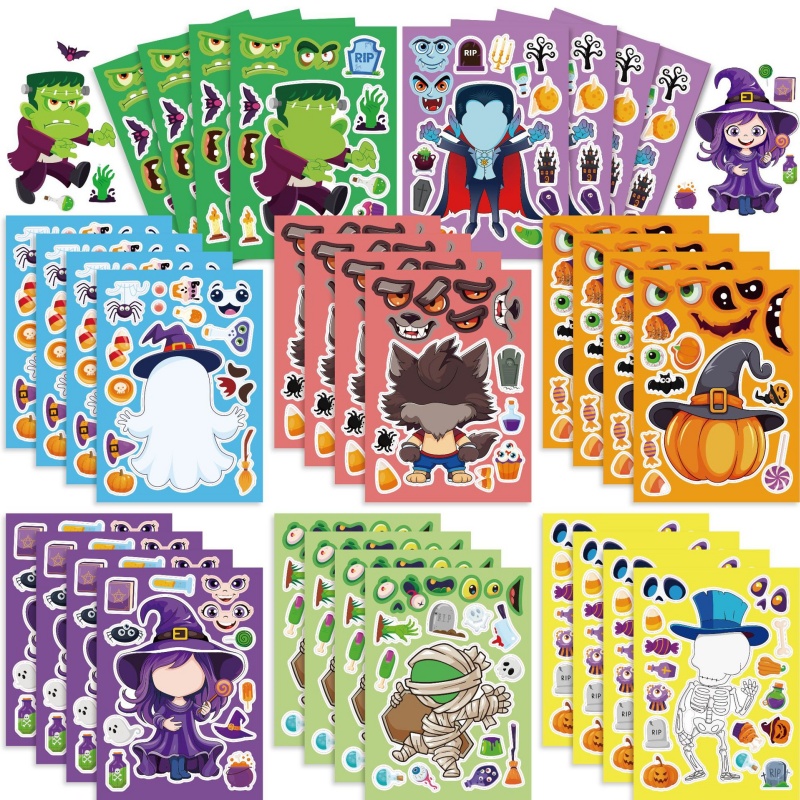 Zombie Party Games - Halloween Party Spiele Aufkleber für Kinder