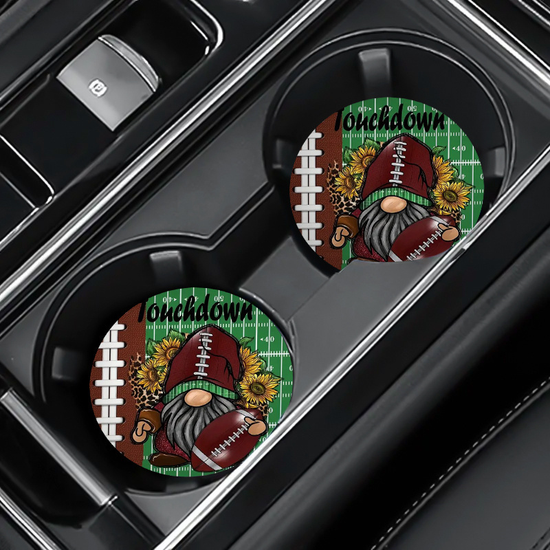 Party Games Easy - 2 Stück American-Football-Auto-Untersetzer – weiches Kunstleder,