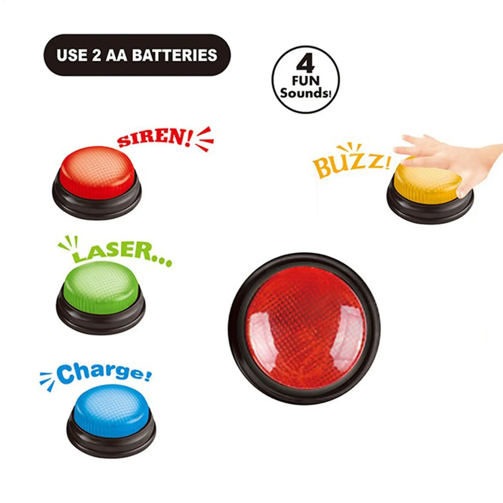 Party Games Gender Reveal - Spiel-Buzzer 4-teiliges Schnellantwort-Set mit Lichtern für