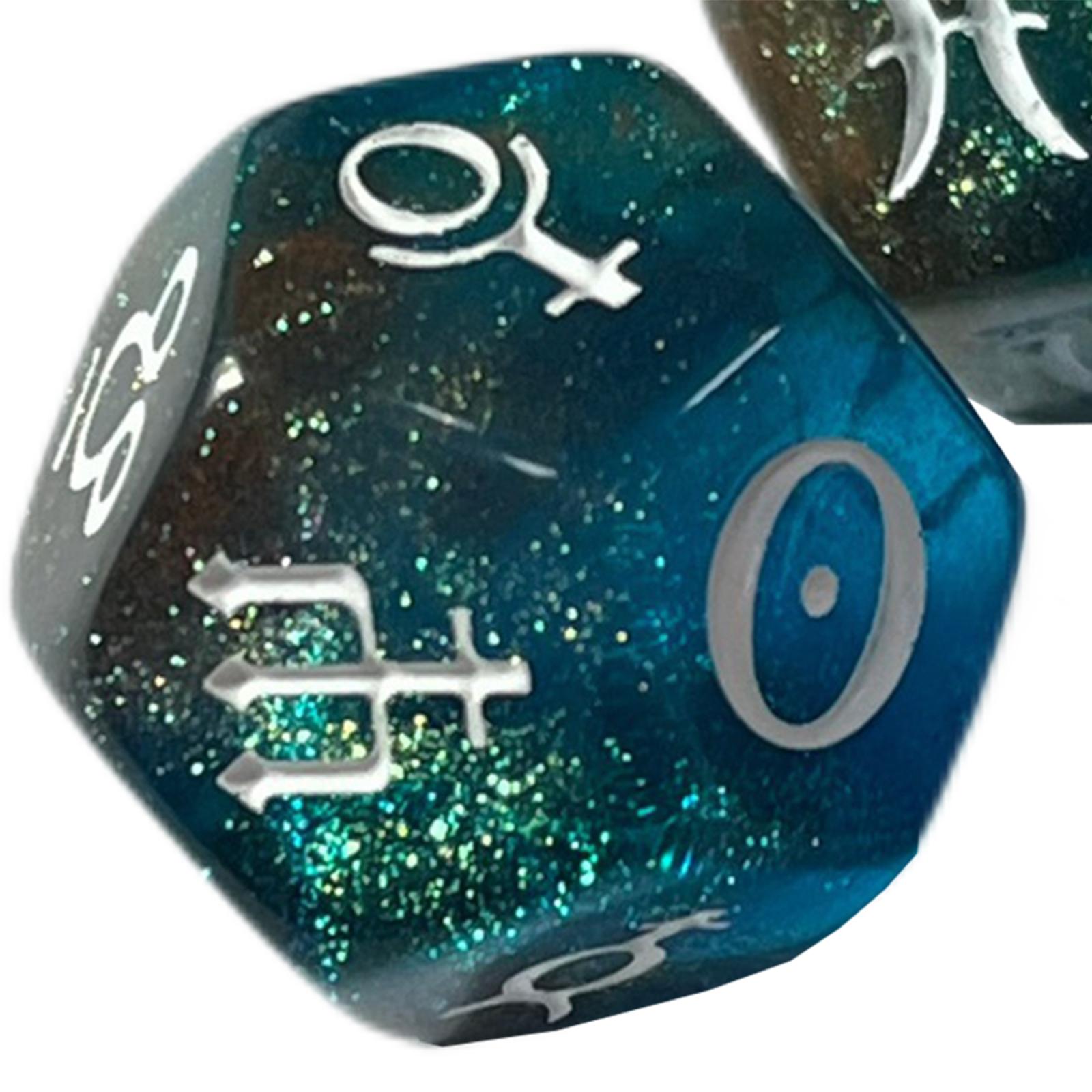 Zodiac Party Games - Dodekaeder-Astrologiewürfel aus Acryl, Tischspiel-Zubehör für Astrologie-Fans