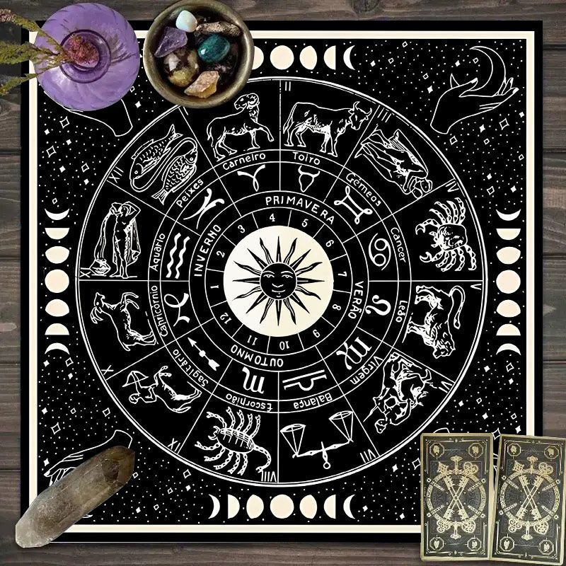 Zodiac-Muster Tarot-Tuch - Son – Zodiac Party Games Bewertung und Preis