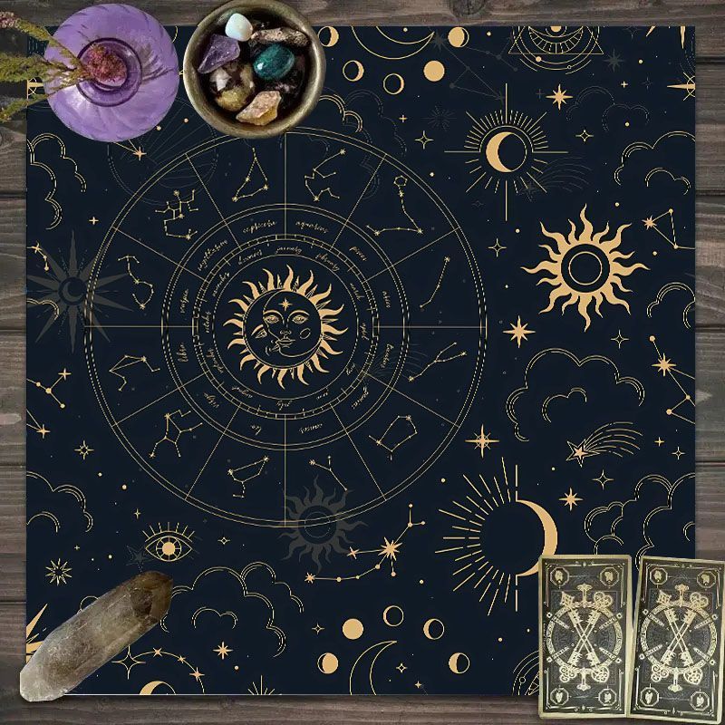 Zodiac-Muster Tarot-Tuch - Son – Zodiac Party Games Bewertung und Preis
