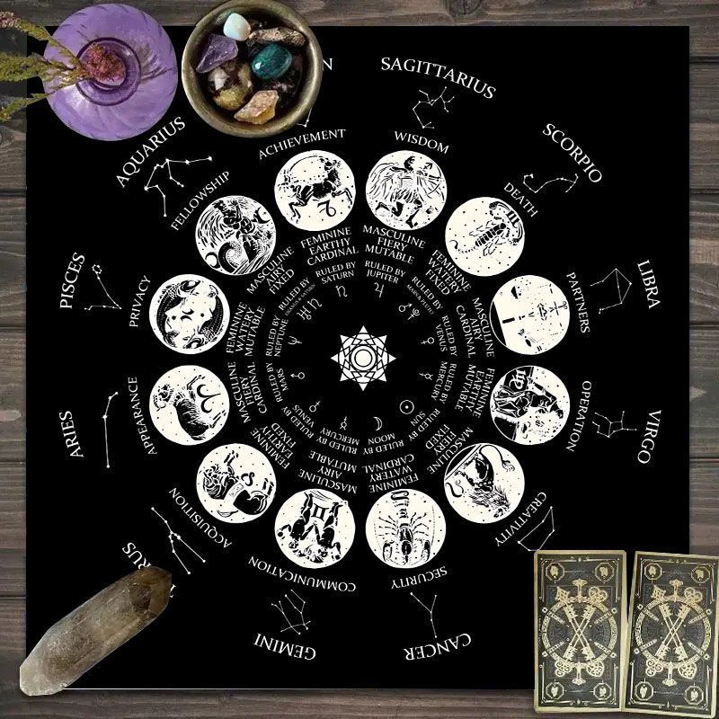 Zodiac-Muster Tarot-Tuch - Son – Zodiac Party Games Bewertung und Preis