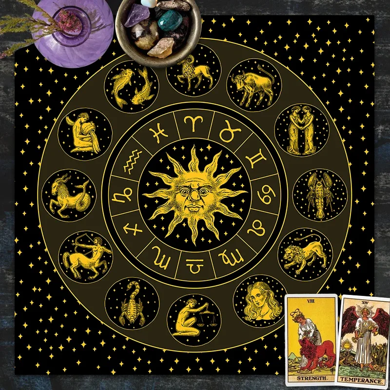 Tarot-Tuch Gold Sonne Tierkrei – Zodiac Party Games Bewertung und Preis